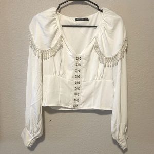 Nasty Gal Collection beaded corset blouse